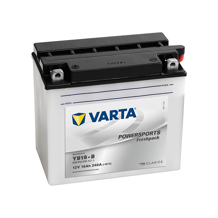 Batterie moto Varta Powersports YB16-B 12 V 19 Ah 240 A – Plomb-acide (électrolyte liquide)