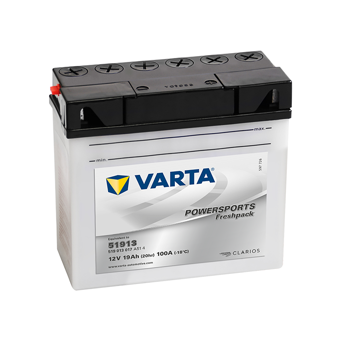 Batterie moto Varta Powersports Freshpack 51913 12 V 19 Ah 100 A – Plomb-acide (électrolyte liquide)