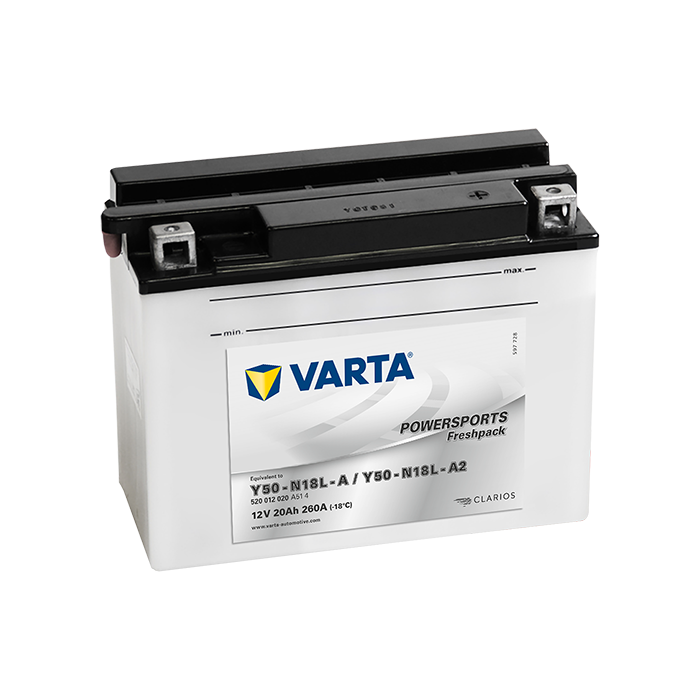 Batterie moto Varta Powersports Y50-N18L-A2 12 V 20 Ah 260 A – Plomb-acide (électrolyte liquide)