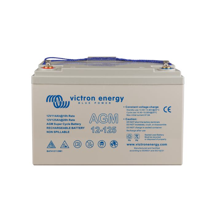 Batterie à décharge lente AGM Victron Energy Super Cycle 12 V 125 Ah – Semi-traction AGM