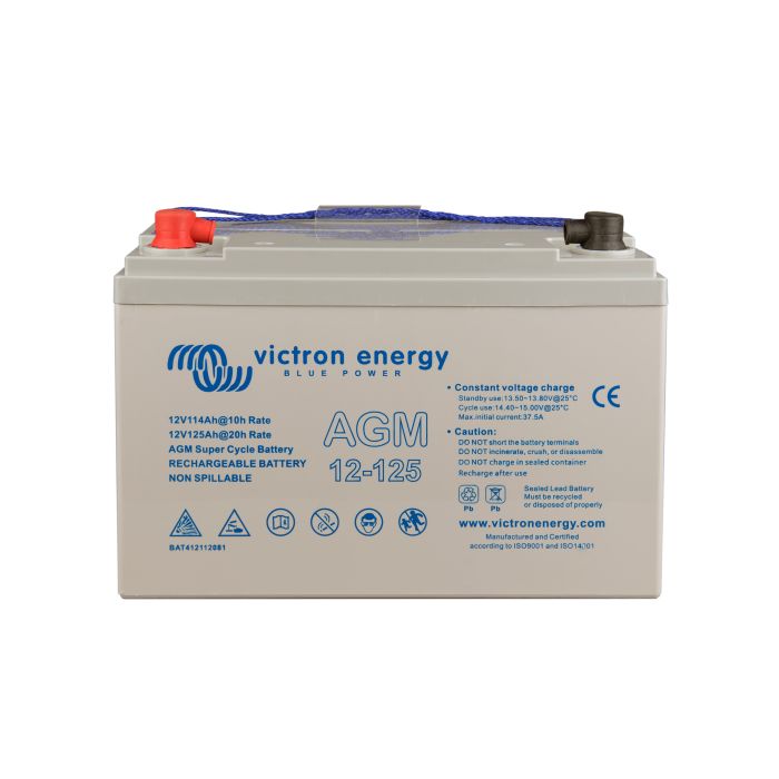 Batterie à décharge lente AGM Victron Energy Super Cycle 12 V 125 Ah – Semi-traction AGM