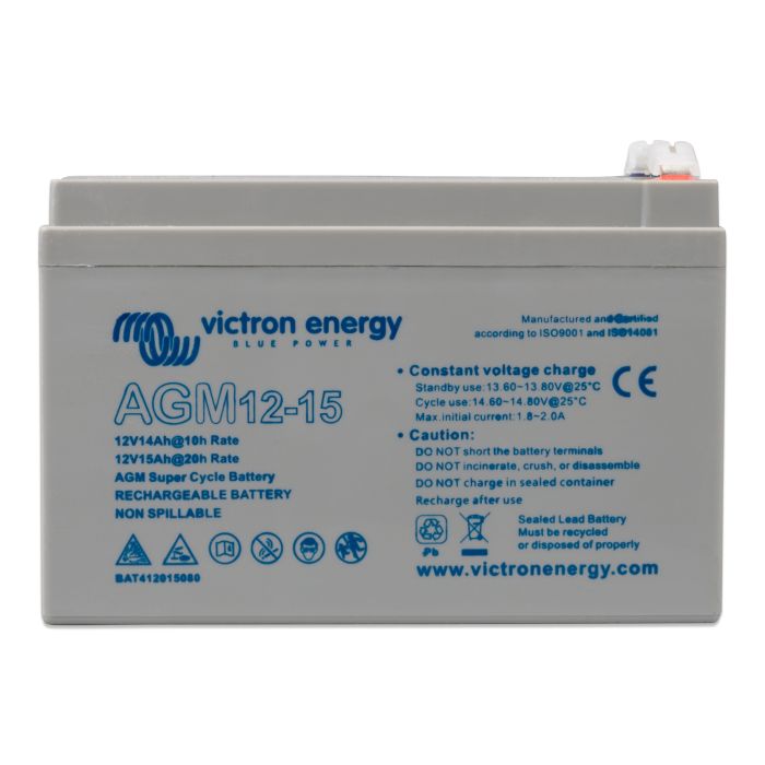 Batterie à décharge lente AGM Victron Energy Super Cycle 12 V 15 Ah – Semi-traction AGM