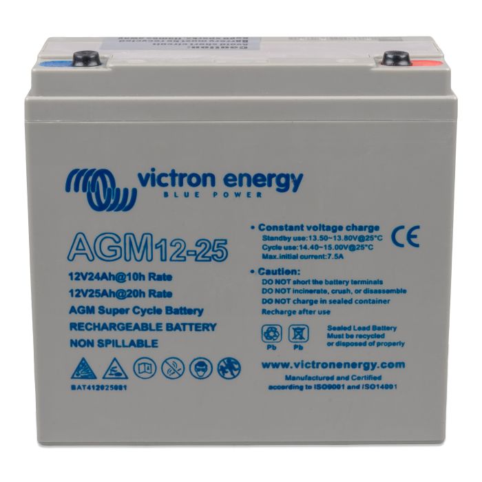 Batterie à décharge lente AGM Victron Super Cycle 12 V 25 Ah (M5) – Semi-traction AGM