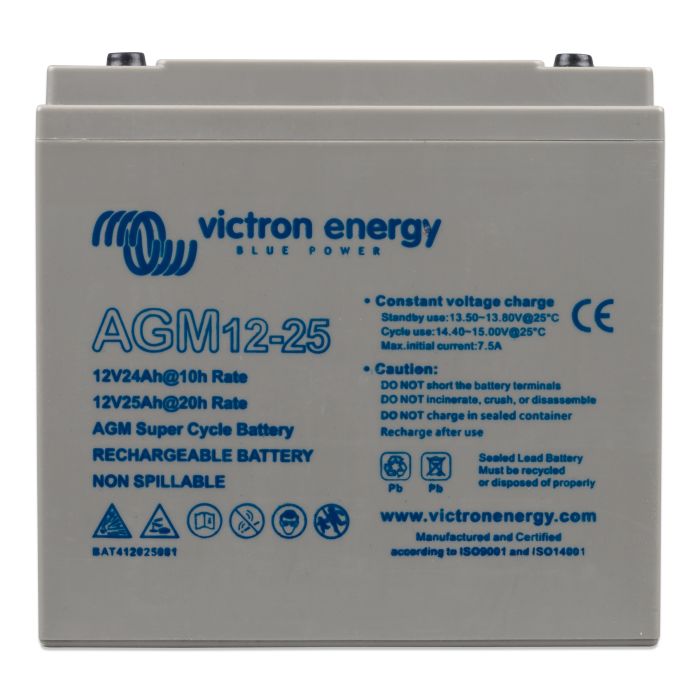 Batterie à décharge lente AGM Victron Super Cycle 12 V 25 Ah (M5) – Semi-traction AGM