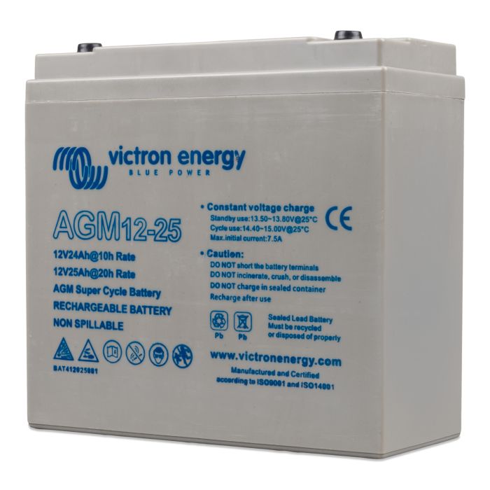 Batterie à décharge lente AGM Victron Super Cycle 12 V 25 Ah (M5) – Semi-traction AGM