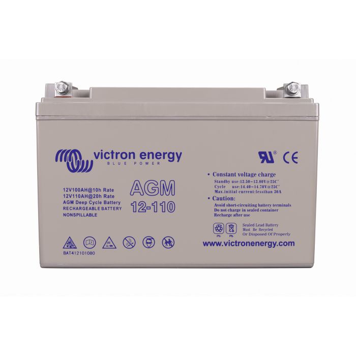 Batterie AGM semi-traction Victron Energy 12 V 110 Ah bornes M8 – Semi-traction AGM