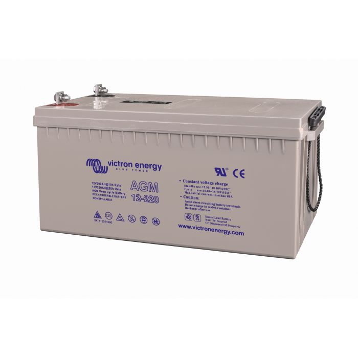Batterie à décharge lente AGM Victron Energy 12 V 220 Ah bornes M8 – Semi-traction AGM