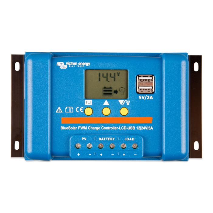 Régulateur de charge solaire Victron BlueSolar PWM LCD&USB 12/24 V 5 A 
