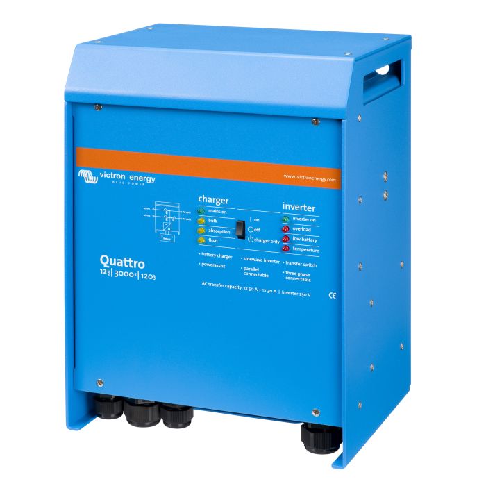 Convertisseur-chargeur Victron Quattro 12/3000/120-50/50 12 V 3000 VA 