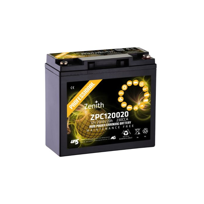 Batterie de démarrage AGM Zenith ZPC120020 12 V 20 Ah 230 A – AGM