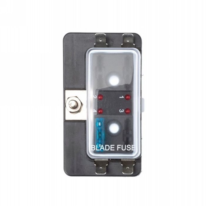 Porte-fusibles 4 voies ATO avec témoins LED, montage en saillie 