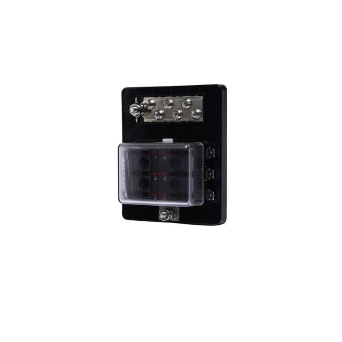 Porte-fusibles 6 voies ATO avec signalisation LED et barre bus 100 A 