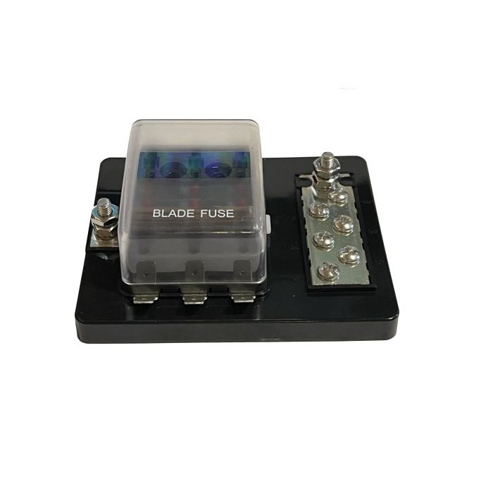 Porte-fusibles 6 voies ATO avec signalisation LED et barre bus 100 A 