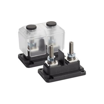 Stud double isolé 2 x M8 inox avec capot transparent 