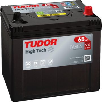 Batterie de démarrage Tudor High Tech TA654 12 V 65 Ah 580 A – Plomb-acide (sans entretien)