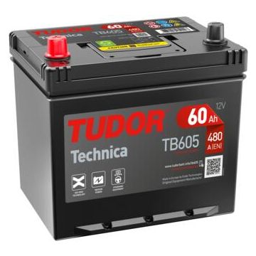 Batterie de démarrage Tudor Technica TB605 12 V 60 Ah 480 A – Plomb-acide (sans entretien)