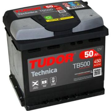 Batterie de démarrage Tudor Technica TB500 12 V 50 Ah 450 A – Plomb-acide (sans entretien)