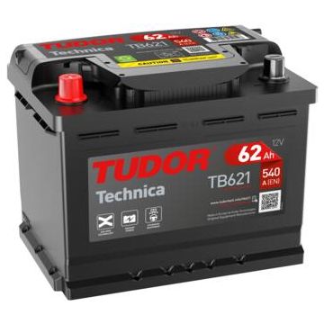 Batterie de démarrage Tudor Technica TB621 12 V 62 Ah 540 A – Plomb-acide (sans entretien)