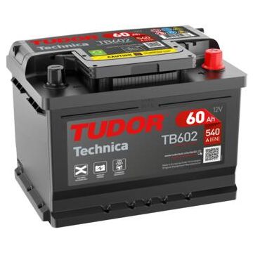 Batterie de démarrage Tudor Technica TB602 12 V 60 Ah 540 A – Plomb-acide (sans entretien)