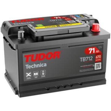 Batterie de démarrage Tudor Technica TB712 12 V 71 Ah 670 A – Plomb-acide (sans entretien)