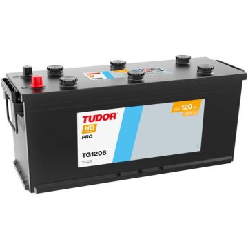 Batterie de démarrage Tudor HD Pro TG1206 12 V 120 Ah 680 A – Plomb-acide (électrolyte liquide)