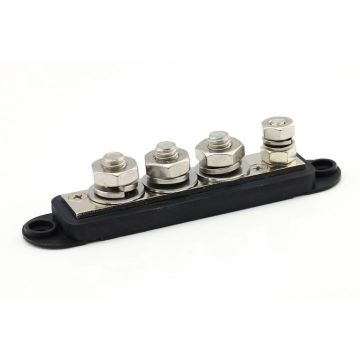 Barre de distribution 4 points compacte noire 210 A 48 V 