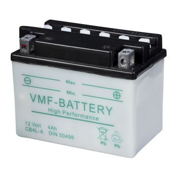 Batterie moto VMF Powersport YB4L-A 12 V 4 Ah 45 A – Plomb-acide (électrolyte liquide)