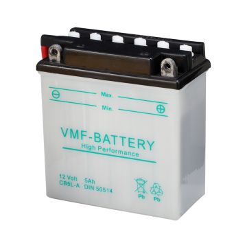 Batterie moto VMF Powersport CB5L-A 12 V 5 Ah 52 A – Plomb-acide (électrolyte liquide)