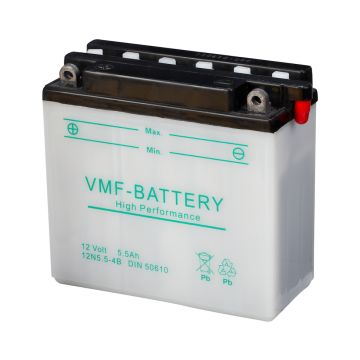 Batterie moto VMF Powersport 12N5.5-4B 12 V 5,5 Ah 78 A – Plomb-acide (électrolyte liquide)