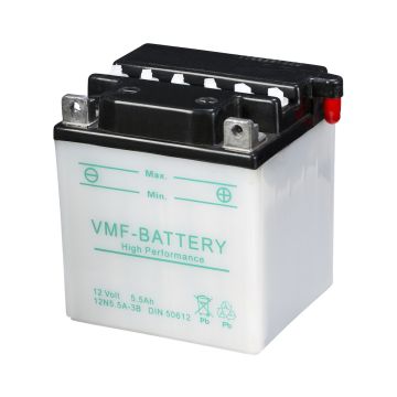 Batterie moto VMF Powersport 12N5.5A-3B 12 V 5,5 Ah 57 A – Plomb-acide (électrolyte liquide)
