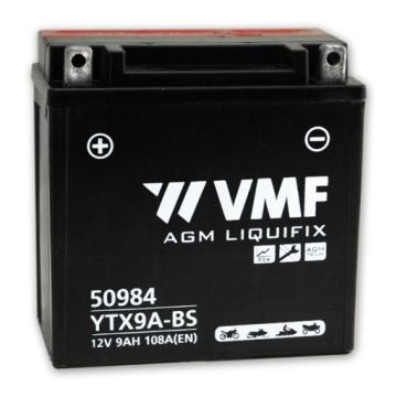 Batterie moto VMF Powersport YTX9A-BS 12 V 9 Ah 118 A – AGM