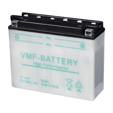 Batterie moto VMF Powersport YB16AL-A2 12 V 16 Ah 210 A – Plomb-acide (électrolyte liquide)