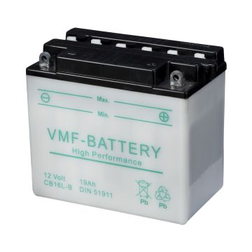 Batterie moto VMF Powersport YB16L-B 12 V 19 Ah 215 A – Plomb-acide (électrolyte liquide)