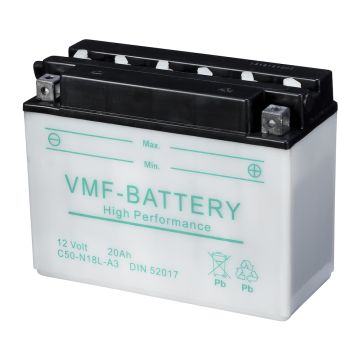 Batterie moto VMF Powersport Y50-N18L-A3 12 V 20 Ah 240 A – Plomb-acide (électrolyte liquide)