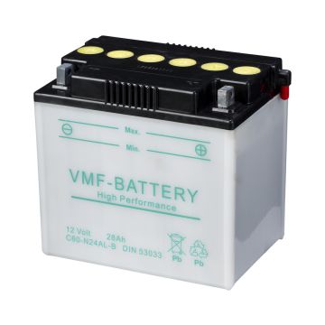 Batterie moto VMF Powersport C60-N24AL-B 12 V 28 Ah 260 A – Plomb-acide (électrolyte liquide)