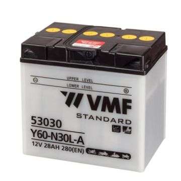 Batterie moto VMF Powersport Y60-N30L-A 12 V 30 Ah 280 A – Plomb-acide (électrolyte liquide)