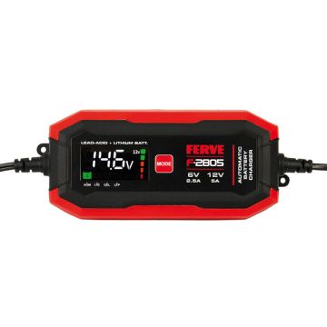 Chargeur de batterie Ferve F-2805 6 V / 12 V 2,5 - 5 A 