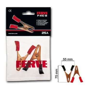 Pinces crocodile Ferve F-410B 25 A (1 paire) 