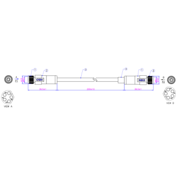 Câble CAN bus ACES Energy AC-2M8-20 M8 femelle 5 broches 0,2 m 
