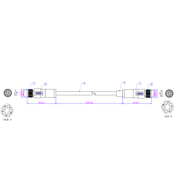Câble CAN-bus ACES Energy M8 femelle 5 broches 0,7 m 
