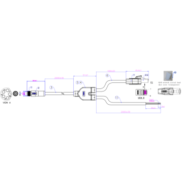 Câble CAN-bus ACES Energy M8 femelle 5 broches vers RJ45 mâle 2 m 