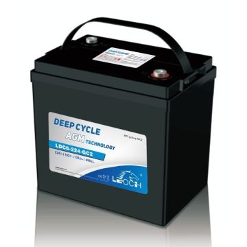Batterie à décharge lente AGM Carbon Leoch LDC6-224-GC2 6 V 224 Ah – Semi-traction AGM
