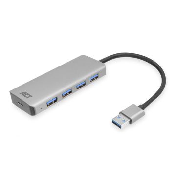 Hub USB 3.2 ACT 4 ports USB-A avec adaptateur secteur et câble 