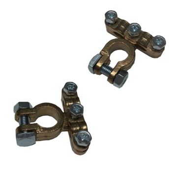 Cosses de batterie doubles Ripca plus et moins - jeu de 2 