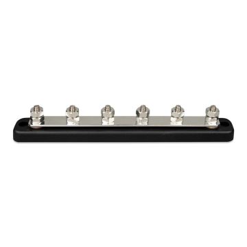 Barre de distribution DC 150 A 6 bornes M6 Victron Energy avec capot 
