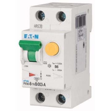 Disjoncteur différentiel Eaton PKN6 6 A 30 mA 1P+N courbe B 