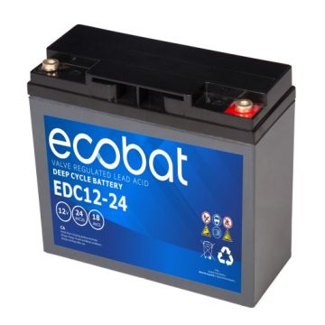 Batterie à décharge lente AGM Ecobat Deep Cycle EDC12-24-2 12 V 24 Ah – AGM