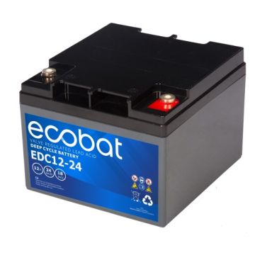 Batterie à décharge lente AGM Ecobat Deep Cycle EDC12-24 12 V 24 Ah – AGM
