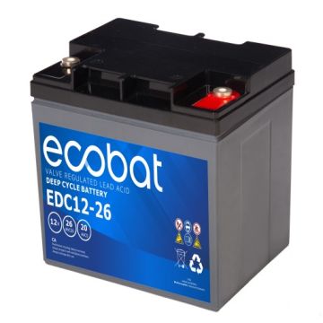 Batterie à décharge lente AGM Ecobat Deep Cycle EDC12-26 12 V 26 Ah – AGM