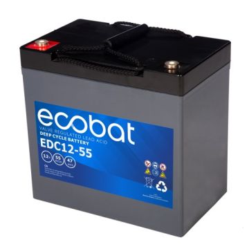 Batterie à décharge lente AGM Ecobat Deep Cycle EDC12-55 12 V 55 Ah – AGM